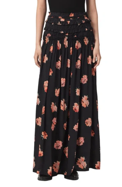 Allsaints Lauren Maxi Skirt In Black