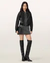 Allsaints Wilder Stud Embellished Leather Miniskirt In Black