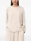 Allsaints Leanne Long Sleeve Top In Neutral