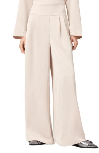 Allsaints Cropped Fit Trousers Payton With Lurex Pinstripe In Neutral