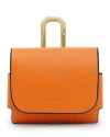 Allsaints Leather Airpods Case In Pyrole Orange