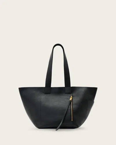 Allsaints Leather Alba Leather Tote Bag In Black