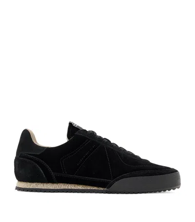 Allsaints Leather And Suede Harri Low-top Sneakers In Black