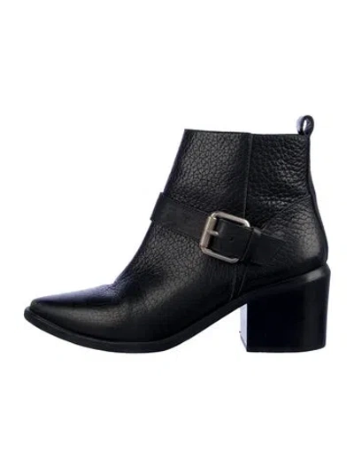 Pre-owned Allsaints Leather Animal Print Moto Boots In Multi