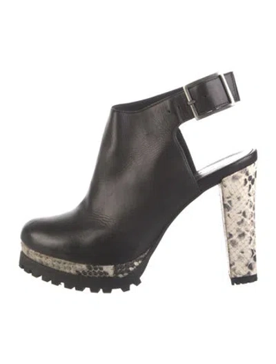Pre-owned Allsaints Leather Animal Print Pumps In Black