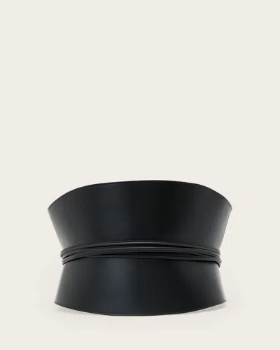 Allsaints Main: 100% Cow Leather Ann Wrap Corest Leather Belt In Gold