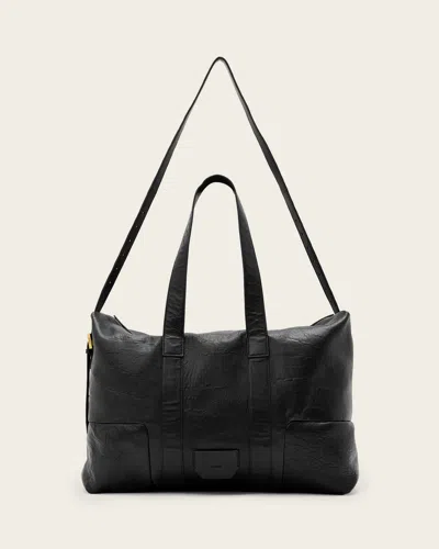 ALLSAINTS LEATHER ARES GRAIN HOLDALL BAG