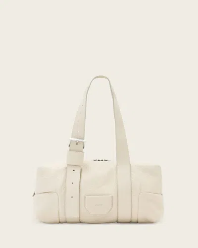 Allsaints Leather Ares Grain Leather Shoulder Bag In Neutral