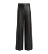 Allsaints Leather Ash Lea Trousers In Black