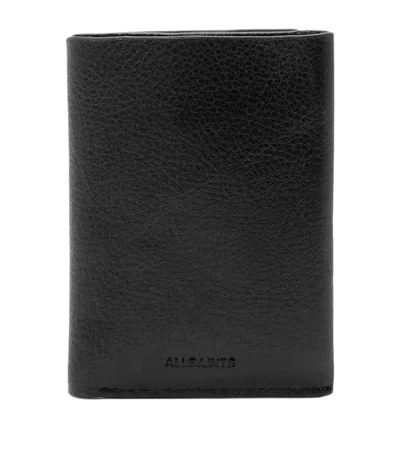 Allsaints Leather Axis Bi-fold Wallet In Black