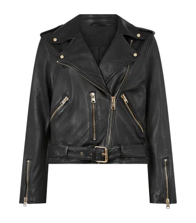 Allsaints Leather Balfern Jacket In Black