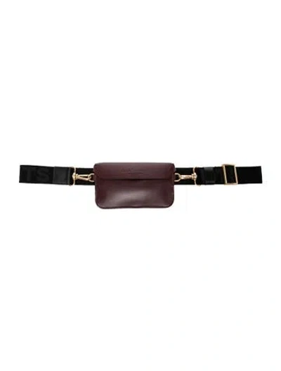 Pre-owned Allsaints Leather Belt Bag In Burgundy