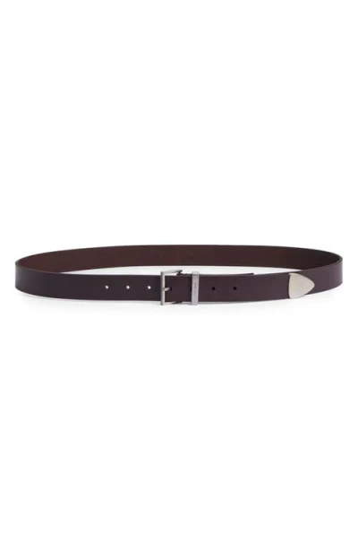 Allsaints Leather Belt In Burgundy
