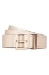 Allsaints Leather Belt In Vachetta/ Warm Brass