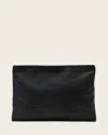 Allsaints Leather Bettina Large Leather Clutch Bag In Black