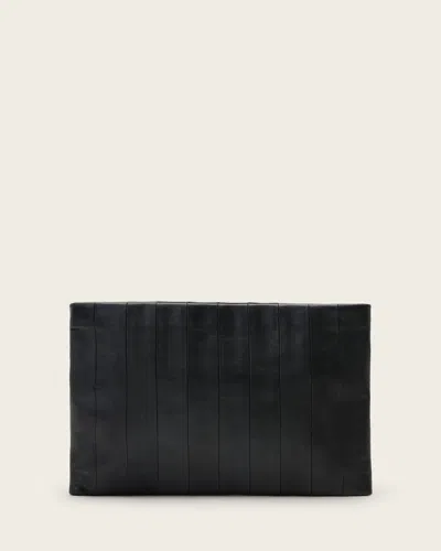 Allsaints Leather Bettina Leather Clutch Bag In Black