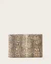 Allsaints Leather Bettina Leather Snake Clutch Bag In Neutral