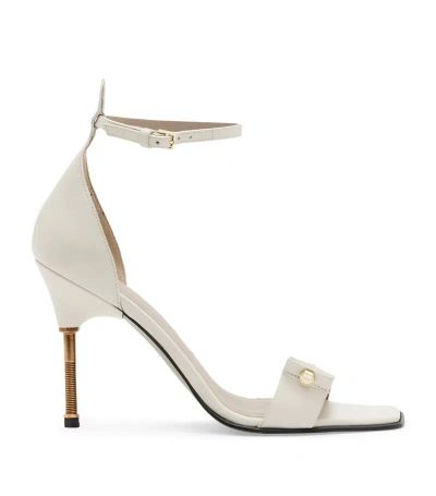 Allsaints Leather Betty Heeled Sandals 100 In White