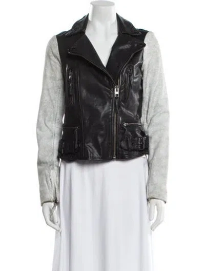 Pre-owned Allsaints Leather Biker Jacket In Black