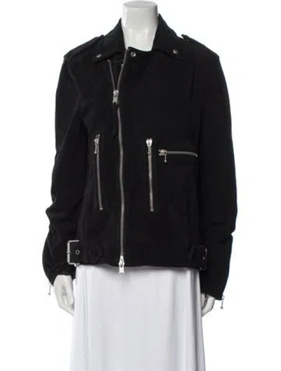 Pre-owned Allsaints Leather Biker Jacket In Black