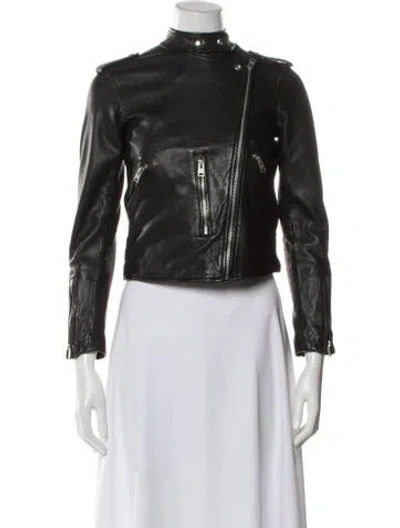 Pre-owned Allsaints Leather Biker Jacket In Black