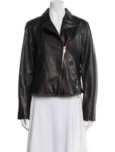 Pre-owned Allsaints Leather Biker Jacket In Black