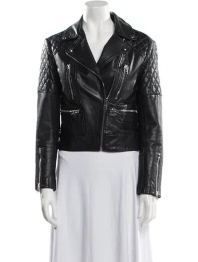 Pre-owned Allsaints Leather Biker Jacket In Black