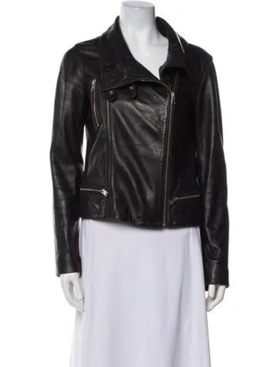 Pre-owned Allsaints Leather Biker Jacket In Black