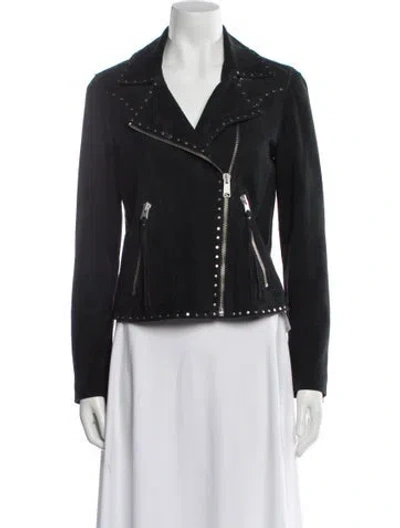 Pre-owned Allsaints Leather Biker Jacket In Black