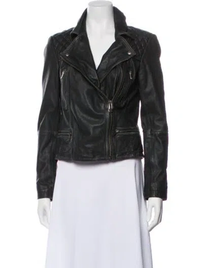 Pre-owned Allsaints Leather Biker Jacket In Black