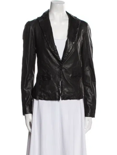 Pre-owned Allsaints Leather Biker Jacket In Black