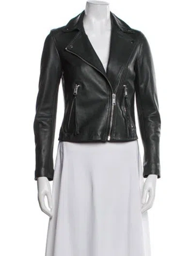 Pre-owned Allsaints Leather Biker Jacket In Black
