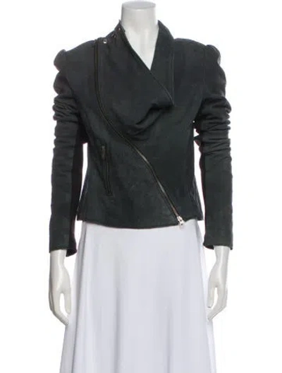 Pre-owned Allsaints Leather Biker Jacket In Black