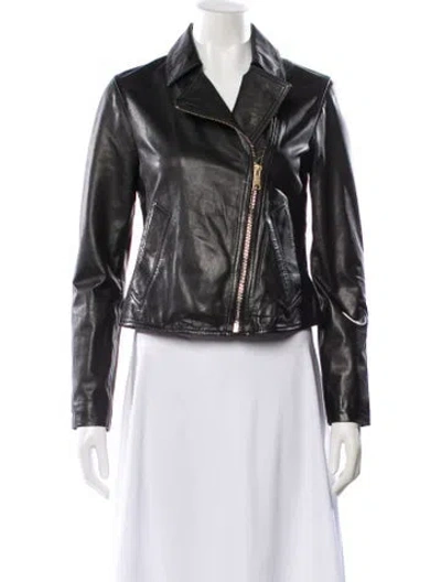 Pre-owned Allsaints Leather Biker Jacket In Black
