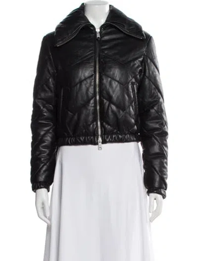 Pre-owned Allsaints Leather Biker Jacket In Black