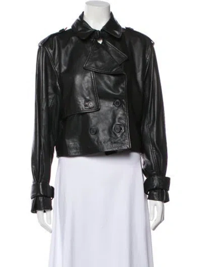 Pre-owned Allsaints Leather Biker Jacket In Black