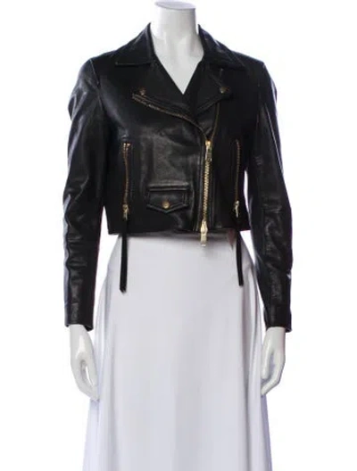 Pre-owned Allsaints Leather Biker Jacket In Black