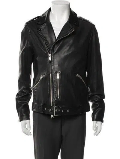 Pre-owned Allsaints Leather Biker Jacket In Black