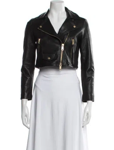 Pre-owned Allsaints Leather Biker Jacket In Black