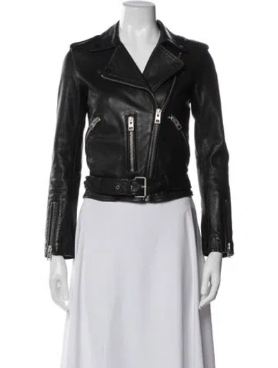 Pre-owned Allsaints Leather Biker Jacket In Black