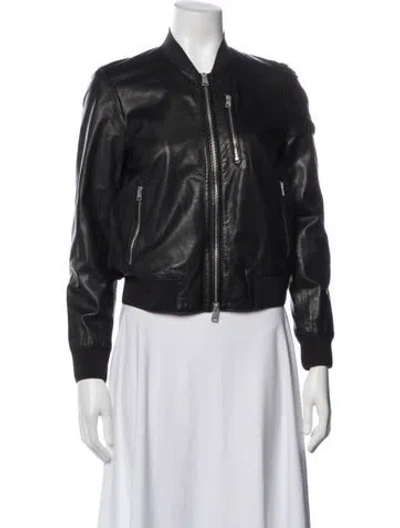 Pre-owned Allsaints Leather Biker Jacket In Black