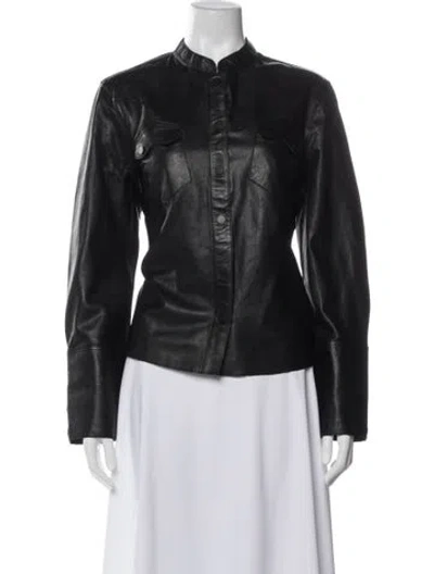 Pre-owned Allsaints Leather Biker Jacket In Black