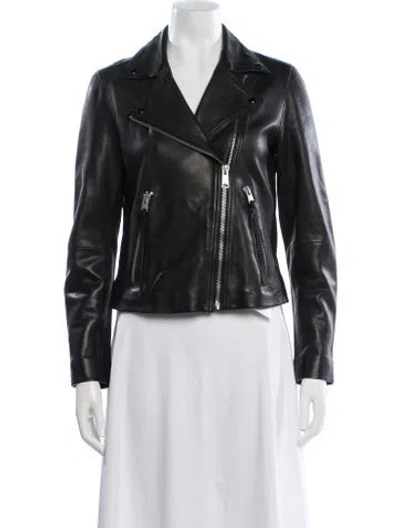 Pre-owned Allsaints Leather Biker Jacket In Black