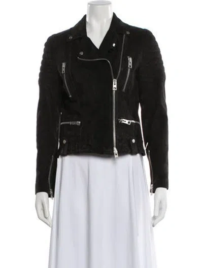 Pre-owned Allsaints Leather Biker Jacket In Black