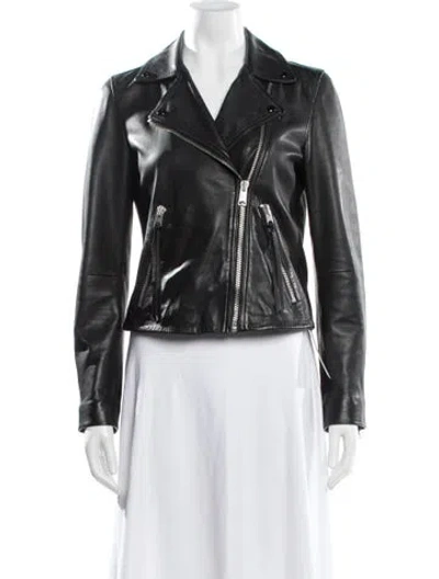 Pre-owned Allsaints Leather Biker Jacket In Black