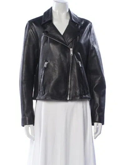 Pre-owned Allsaints Leather Biker Jacket In Black