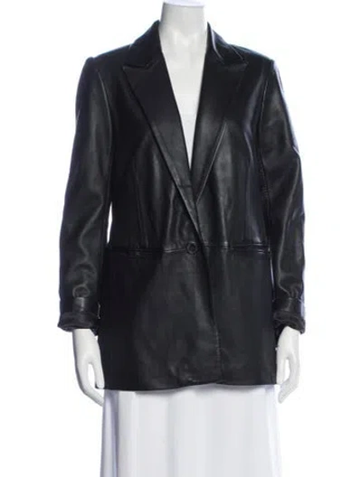 Pre-owned Allsaints Leather Biker Jacket In Black