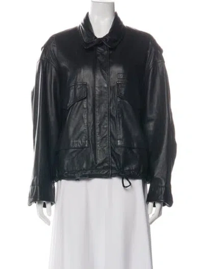 Pre-owned Allsaints Leather Biker Jacket In Black