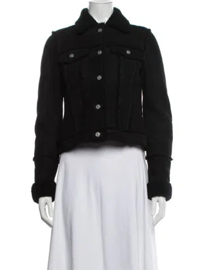 Pre-owned Allsaints Leather Biker Jacket In Black