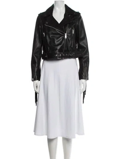 Pre-owned Allsaints Leather Biker Jacket In Black